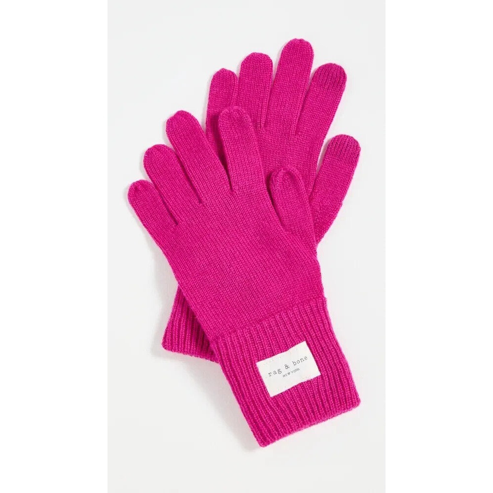 rag &‎ bone Addison Wool Knit Gloves Pink NEW